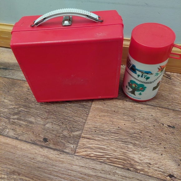 Lunchbox Thermos RARE vintage 1970s Disney World Mickey Mouse Red Aladdin Ind - Picture 6 of 15